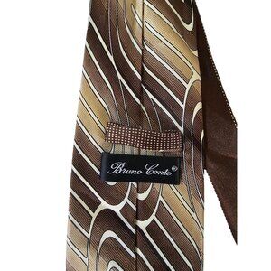 Bruno Conti Hand Made Brown Gold 60" Tie For Men
